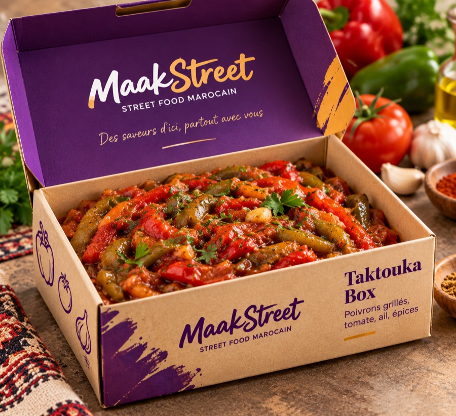 Taktouka Box — Poivrons grillés, tomate, ail, épices — 20 DH
